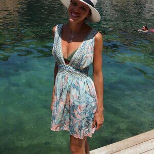 Camilla Garden of Dreams V Plunge Dress Size Small b67